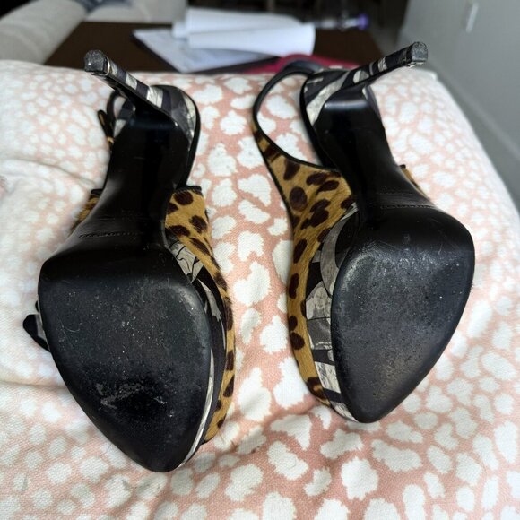 Emilio Pucci Ponyhair Slingback Platforms Baddie Luxury Animal Print Sz 9 - Picture 6 of 12
